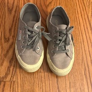 Superga Canvas Sneakers Gray Green Size 35